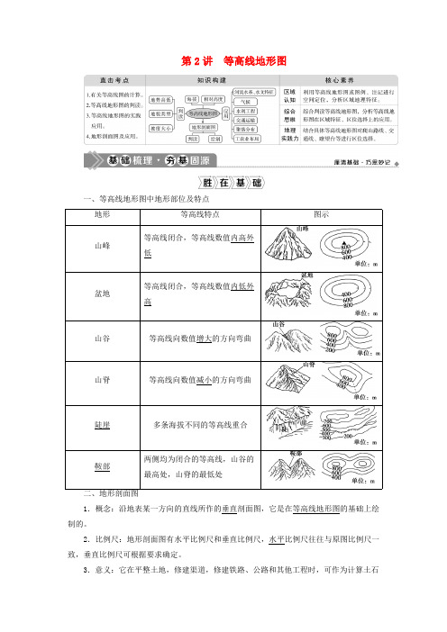 2021版高考地理一轮复习第2讲等高线地形图 教案