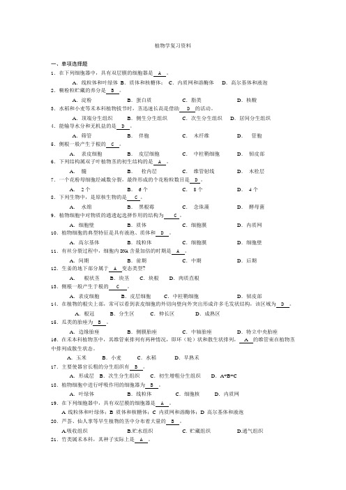 植物学复习资料