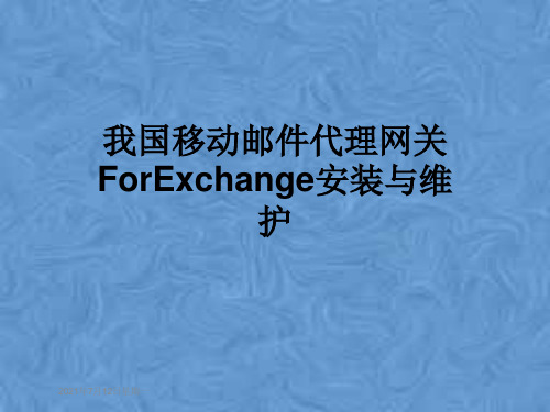 我国移动邮件代理网关ForExchange安装与维护