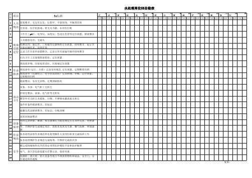 水处理岗位5S自查表