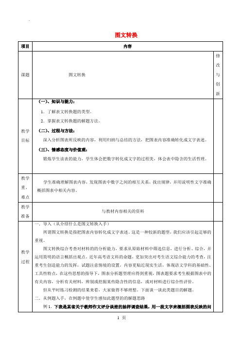 安徽省长丰县2017届高考语文一轮复习图文转换教案