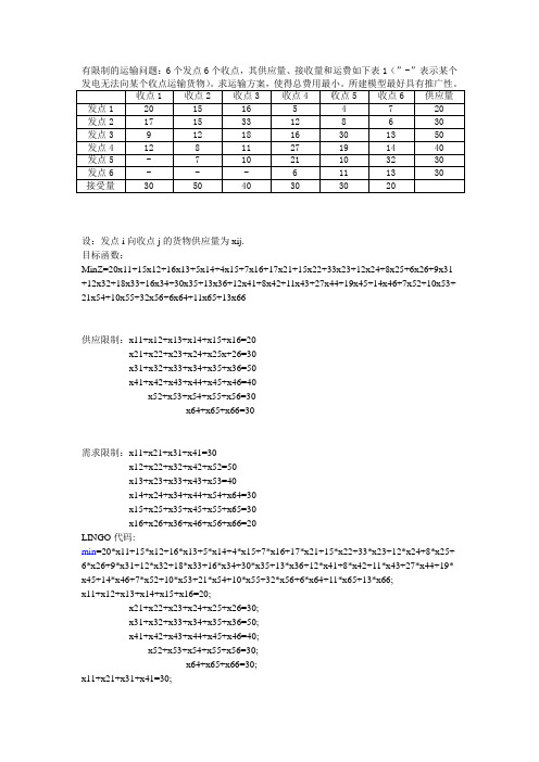 数学建模,线性规划,运输为问题