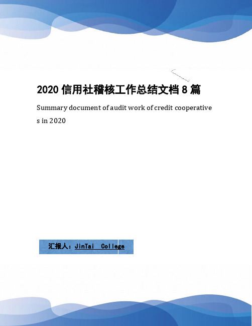 2020信用社稽核工作总结文档8篇