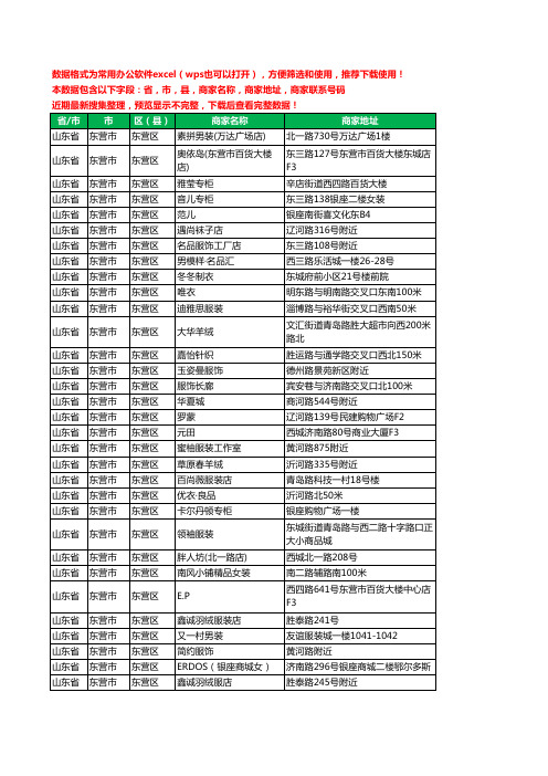 2020新版山东省东营市东营区服装工商企业公司商家名录名单黄页联系电话号码地址大全727家