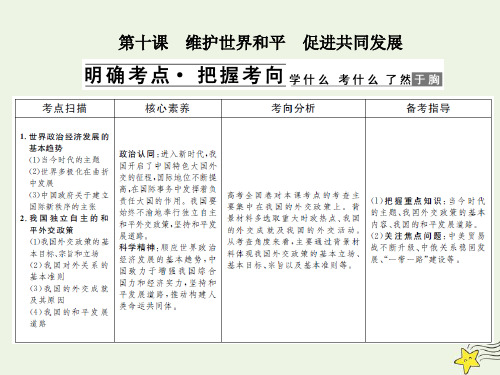 高中政治一轮复习第四单元当代国际社会10维护世界和平促进共同发展课件新人教版必修