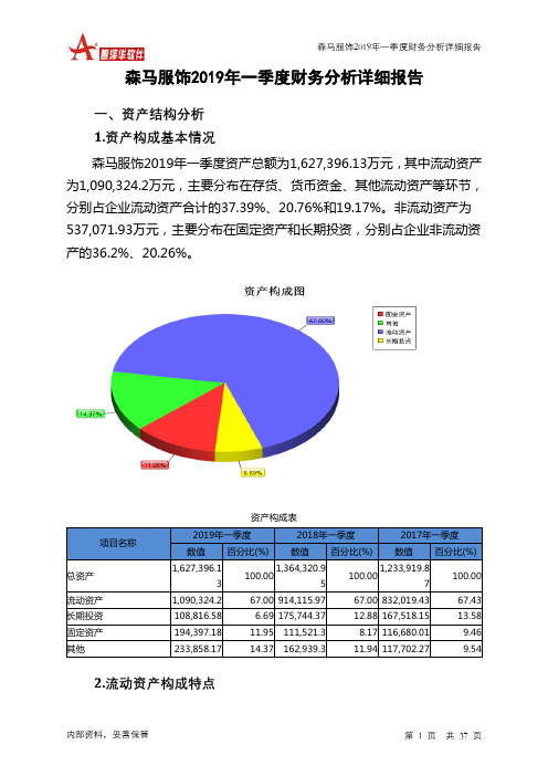 森马服饰2019年一季度财务分析详细报告