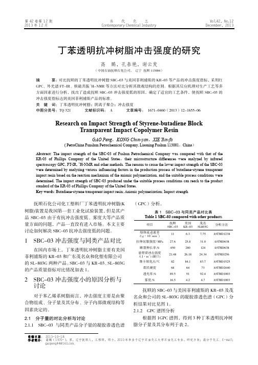 丁苯透明抗冲树脂冲击强度的研究