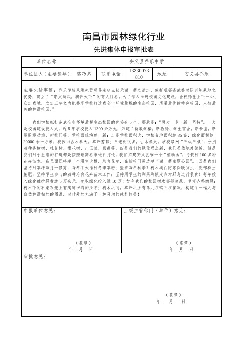 乔乐学校评选南昌市园林绿化行业先进单位