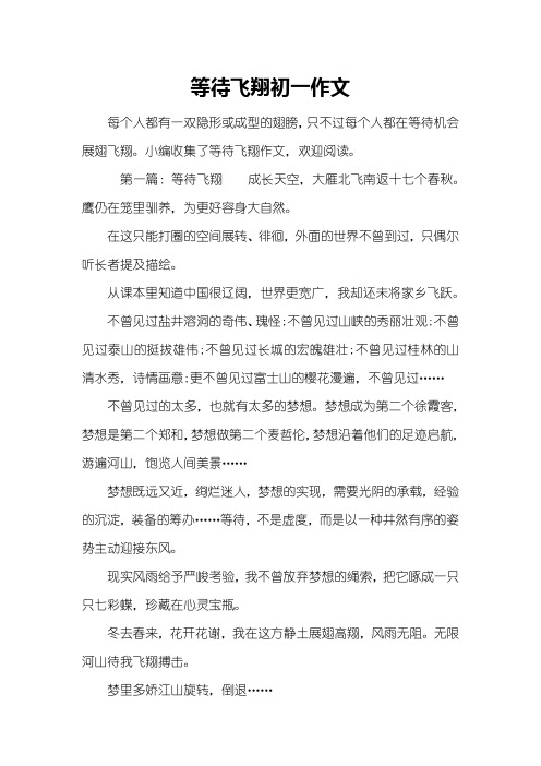 等待飞翔初一作文
