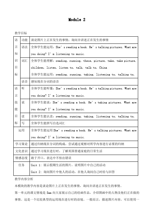 最新外研版小学英语四年级上册Module2公开课教学设计 (1)