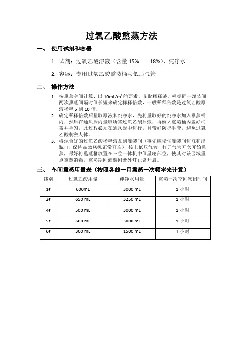 过氧乙酸熏蒸方法