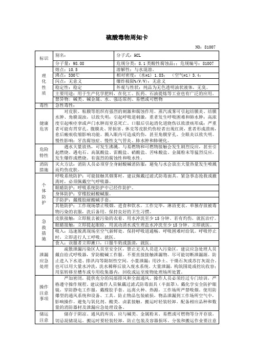 硫酸毒性周知卡