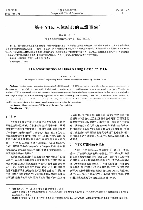 基于VTK人体肺部的三维重建