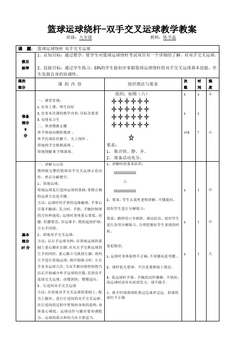 篮球-运球绕杆教学教案 陈书磊