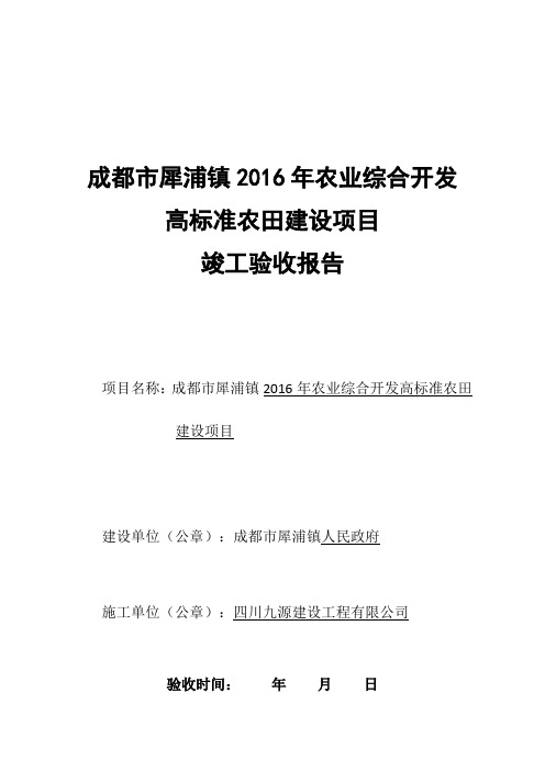 高标准农田竣工验收报告(定稿)