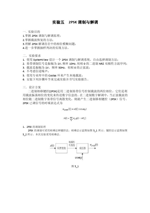 实验五2PSK调制与解调