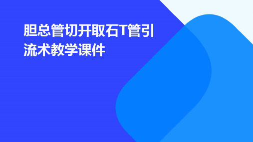 胆总管切开取石T管引流术教学课件