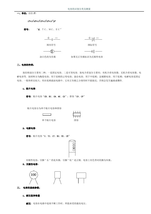 电容的识别分类及测量