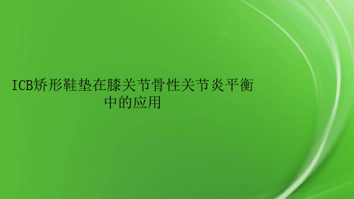 ICB矫形鞋垫在膝关节骨性关节炎平衡中的应用