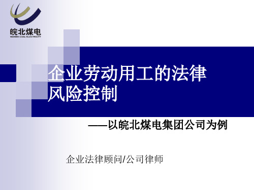 企业劳动用工法律风险控制20页PPT文档