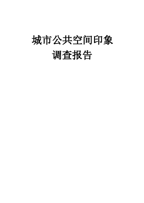 城市公共空间印象调查报告