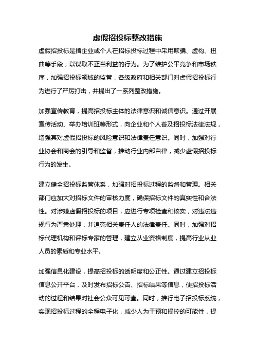 虚假招投标整改措施