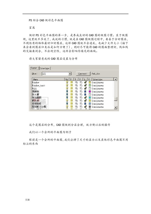 ps结合CAD做平面图设计及处理平面图