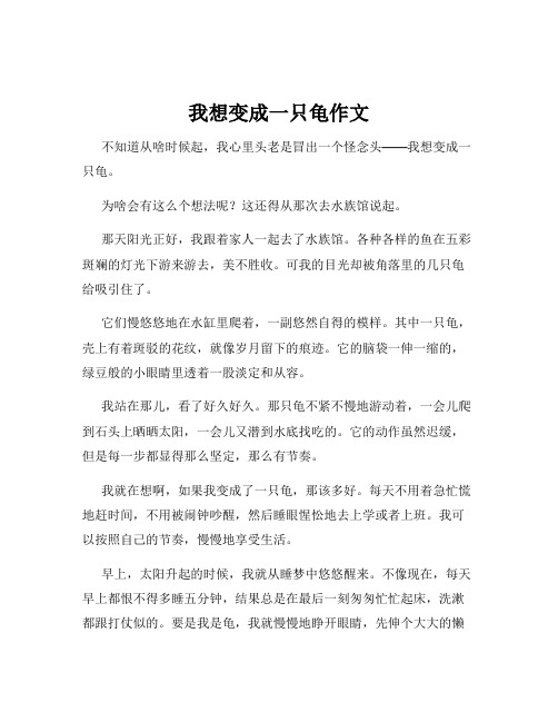 我想变成一只龟作文