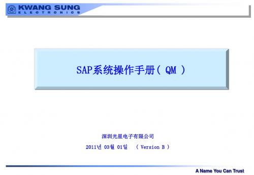 QM--SAP系统操作手册(中文-Version-B)