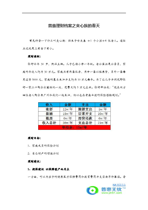 普惠理财档案之夹心族的春天