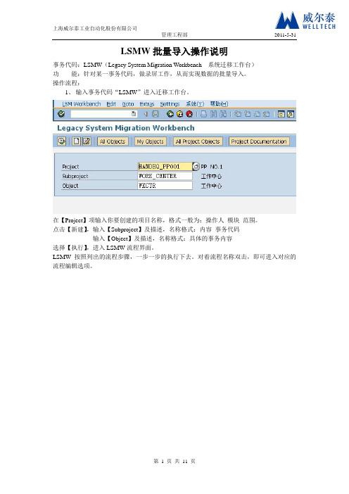 LSMW批量导入功能