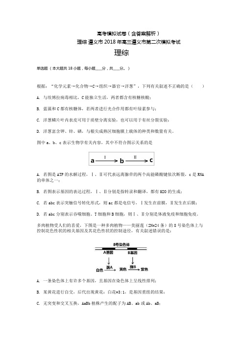 贵州高三-高考模拟二理综