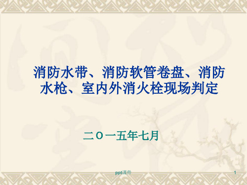 消防水带、消防软管卷盘、消防水枪、室内外消火栓现场判定  ppt课件