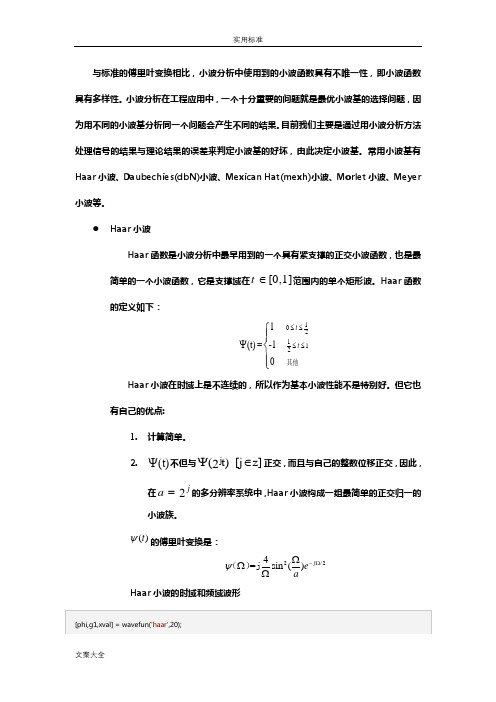 五种常见小波基函数及其matlab实现