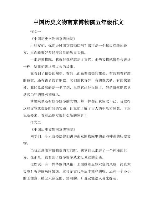 中国历史文物南京博物院五年级作文