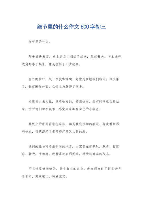 细节里的什么作文800字初三