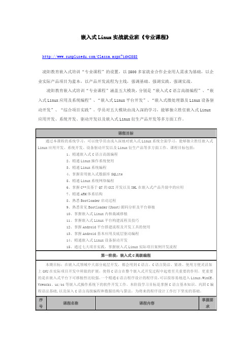 嵌入式Linux实战就业班
