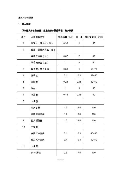 建筑内排水计算