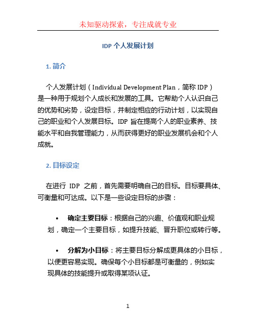 idp个人发展计划