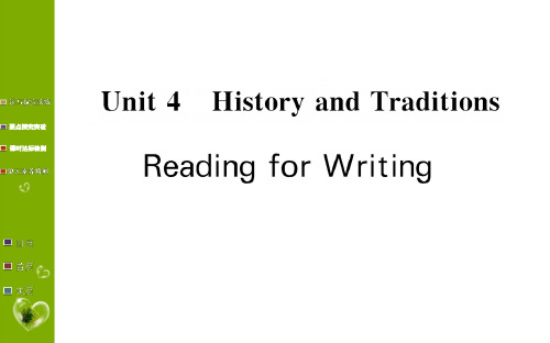 人教版高中英语必修二 Unit4 Reading for Writing