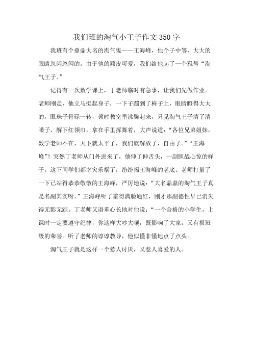 我们班的淘气小王子作文350字