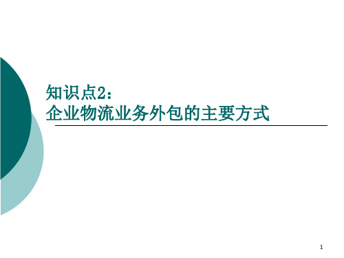 企业物流业务外包的形式