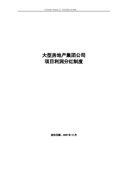 大型房地产集团公司：项目利润分红制度