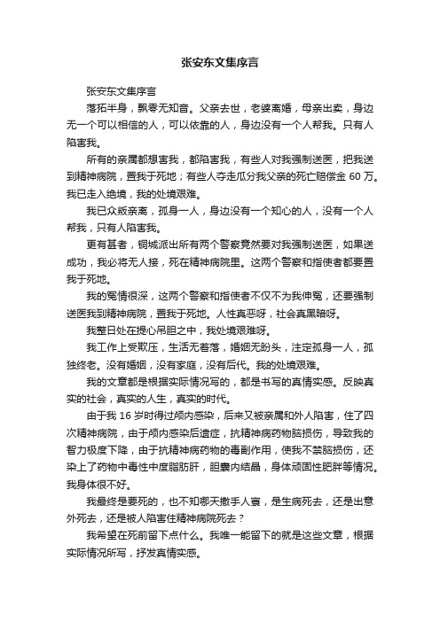 张安东文集序言