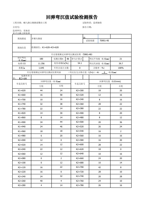 弯沉试验检测报告