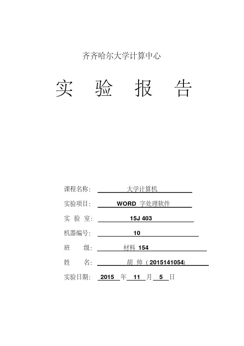 2015实验报告(word)讲解