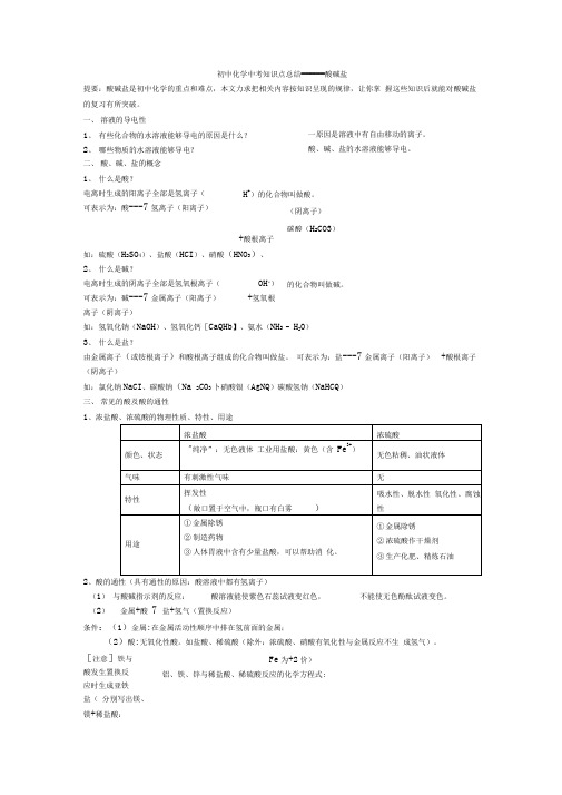 酸碱盐知识点总结