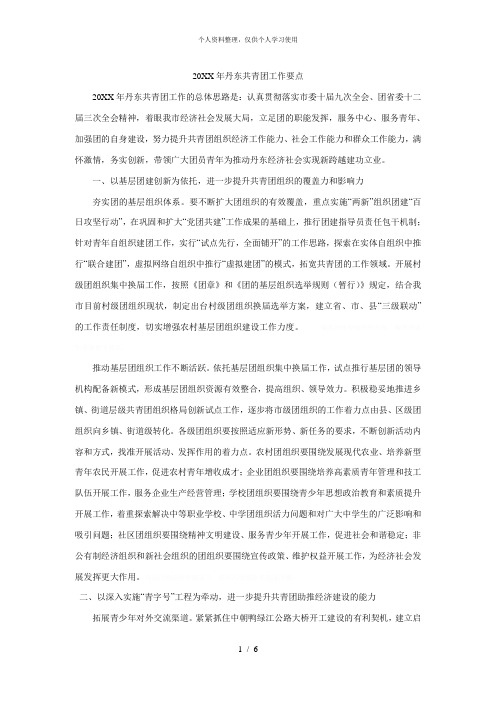 共青团工作要点