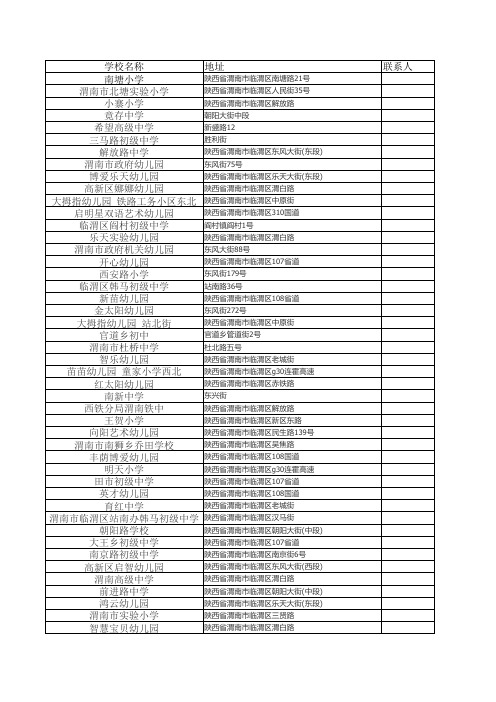 渭南学校分布