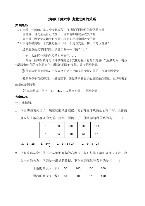 变量之间的关系 专题讲义 